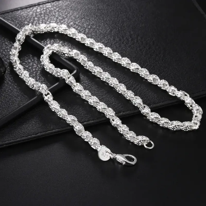 925 Sterling Silver Flat Cable Link Classic Chain Necklace - 20-24 in Unisex Polished Jewelry for Weddings, Daily Wear, Cool Gifts for Accessories Adults