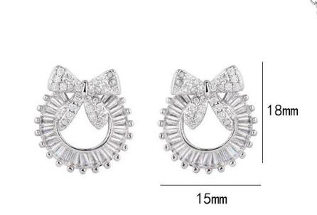 Bright Blue Feather Earring Ring Alloy Earring