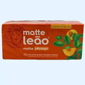 Matte Leão Peach Tea (Pêssego) - Peach Flavor Tea Sachets - Fruit, Beverage