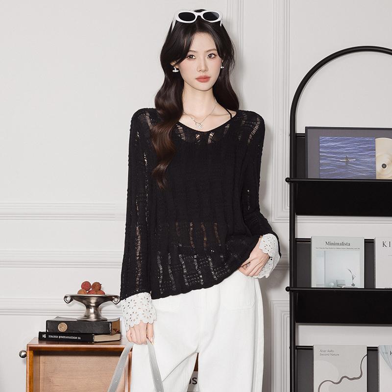 XINEV Women's Sweater 2025 Winter High-End Elegant Petite Laid-Back Fashionable Casual Knitted Base Layer Top Round Neck Mesh Knit Pullover White Comfort Elegance Piece Minimalist Long Sleeve Fitted Crewneck Basic Knitwear Womenswear sueter para mujeres