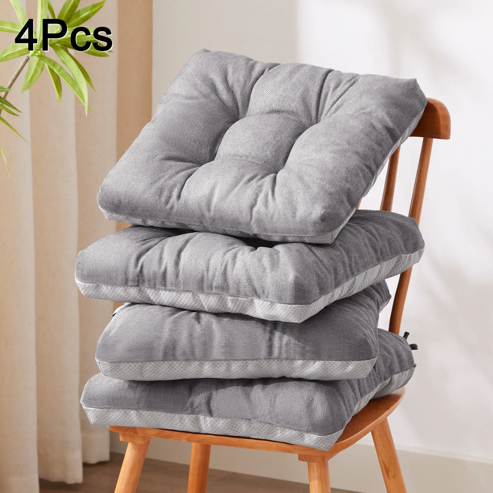 Memory Foam Chair Cushions Set of 4/8, Indoor & Outdoor Seat Pads for Dining, Kitchen, Office, Patio Chairs Muilt Colors