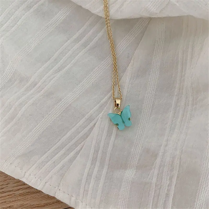 Blue sheet butterfly necklace # XL67