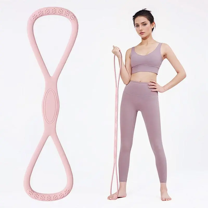 Women's Figure-8 Loop Resistance Bands - Ergonomically Designed Skin-Friendly Silicone Workout Accessories, Home Gym Exercise Equipment for Core Engagement, Posture Improvement & Glute Growth (Resistance Band Workout Ready)