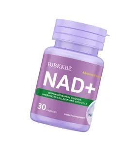 BJBKKBZ NAD+ Supplement with Nicotinamide Riboside, Hydrolyzed Collagen & Gotu Kola, Three-in-One Formula for Cell Revitalization, 30 Capsules