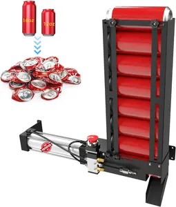 Pneumatic Can  with Hopper,Air  Can  Heavy Duty for Recycling 12oz 16oz,Wall Mounted Soda  Smasher (Black)