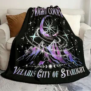 Printed blankets THE NIGHT COURT Smooth blanket Flannel blanket stylish warm and lightweight living room bedroom sofa bed picnic blanket