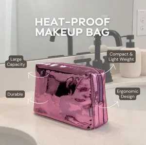 Karsan Co. Medium Insulated Makeup & Cosmetic Bag - Heat-Proof, Compact & Lightweight, Durable, Ergonomic Design, 7.5" L X 3" W X 5" H