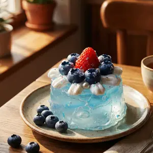 Pawtoto Blueberry Crystal Translucent Cake Squishy Toy Handmade Food Grade Silicon Creamy Clay Feel Soft Quick Rebound