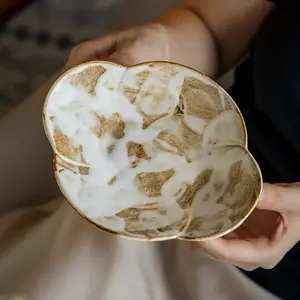 Boixioda Handmade Ceramic Dessert Plate, 7 Inch Salad Plate, Snack Plate, Fruit Plate, Serving Tool, Perfect for Parties and Gatherings