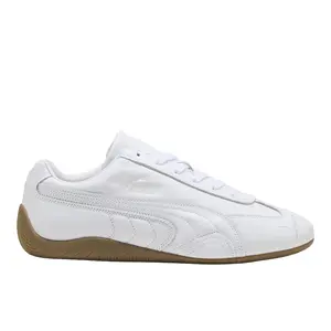 PUMA Mens Speedcat Leather Lace Up Sneakers Shoes Casual - White