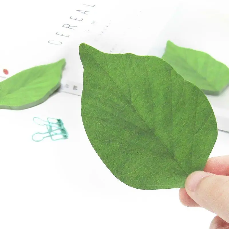 Leaf Shaped Sticky Note, 1 Count Removable Self-Stick Note Sticker, Memo Paper For Office & School