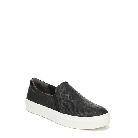 Dr. Scholl's Women's Nova Faux Leather Round Toe Slip-On Sneakers - 1 and 3/4 inch Lightweight Platform, Arch Support, Medium & Wide Width, Casual Fashion Shoes, Airplanes & Road Trips Ready