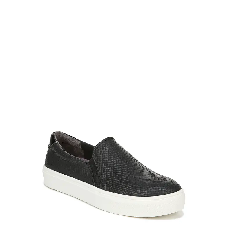 Dr. Scholl's Women's Nova Faux Leather Round Toe Slip-On Sneakers - 1 and 3/4 inch Lightweight Platform, Arch Support, Medium & Wide Width, Casual Fashion Shoes, Airplanes & Road Trips Ready