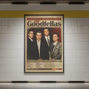 Goodfellas Movie Poster, Mafia Film Wall Art, Classic Gangster Movie Print for Home Theater Decor