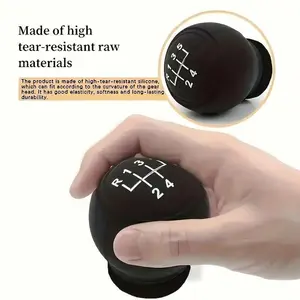 Silicone Automotive Gear Shift Knob Cover for 5 Speed/6 Speed Manual Transmission, Easy Installation, Durable Soft Car Interior Accessory
