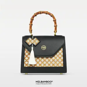 MZLBAMBOO Designer Work Bags for Women | Genuine Leather Handbag for Women Everyday | Unique Retro Work Bag & Brand Name Handbags