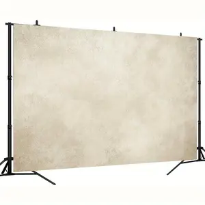 1pc 2D Flat Light Beige Overcast Sky Background Banner - Soft Pastel Cloud Design Suitable for Birthday Wedding Christmas and Holiday Decorations - Versatile Photo Backdrop - Multiple Tree White Ornaments