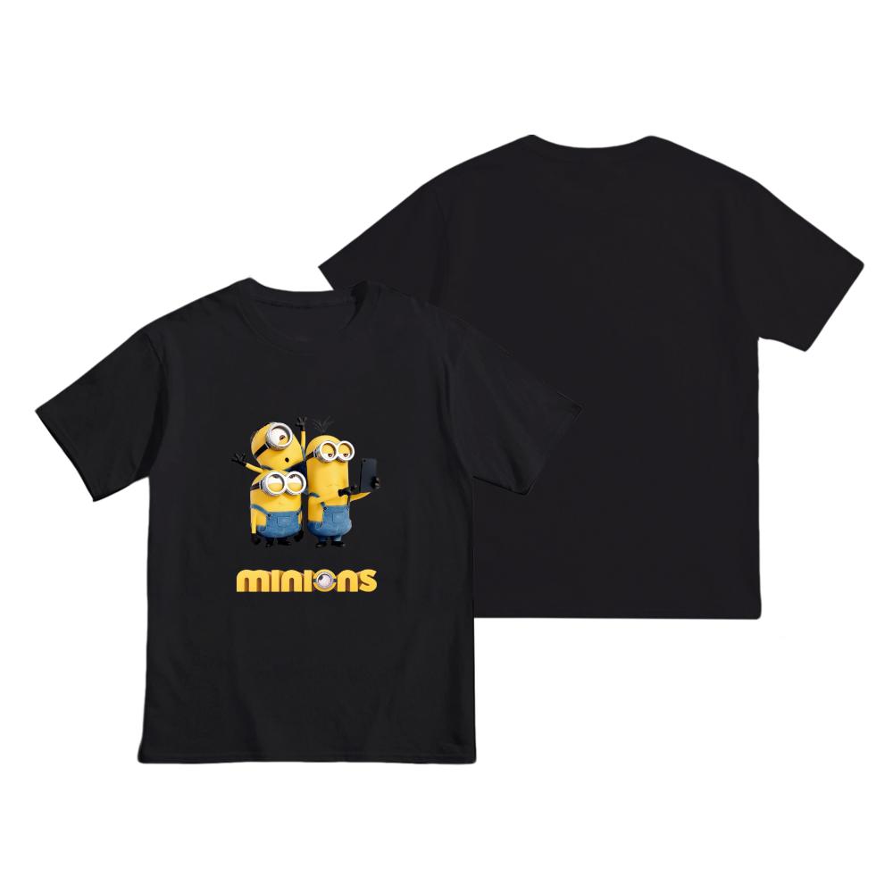 Minions Lover T-Shirt, Cute Cartoon Character Short Sleeve, Soft Cotton Casual Tee