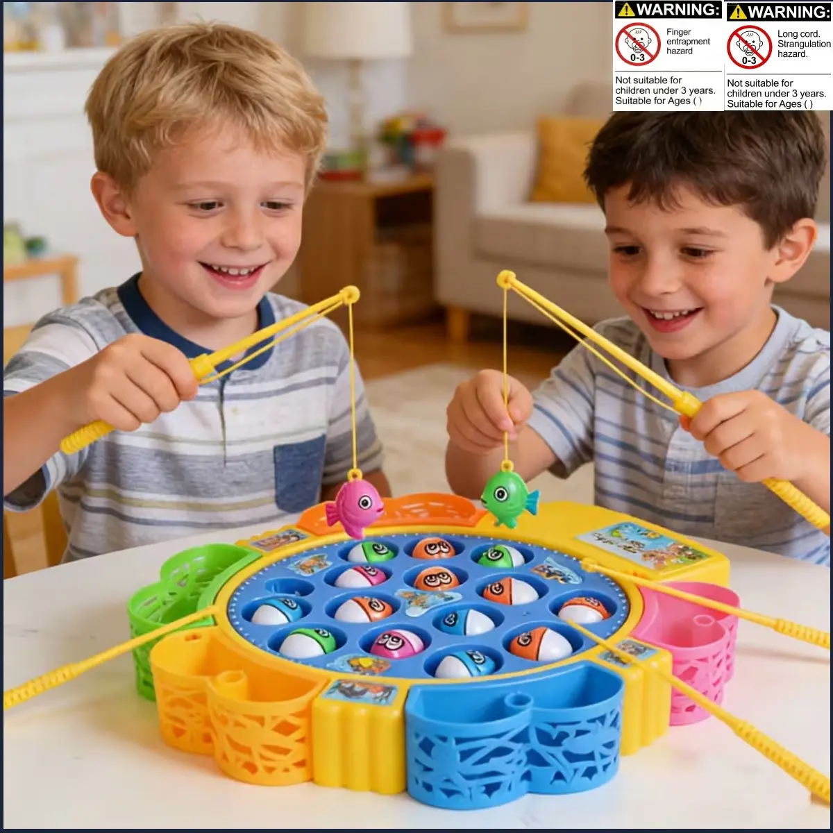 15/24/45-Piece Electric Fishing Toy Play Set Spinning reel design Develops hand-eye coordination Educational toy for children Fishing Playset Back-to-school gift Requires user-supplied AA batteries
