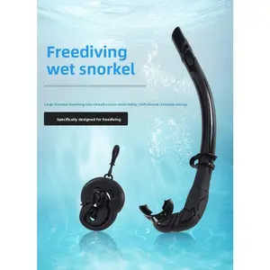 Wet breathing tube, free-diving silicone breathing tube hose, professional snorkeling breathing tube foldable storage