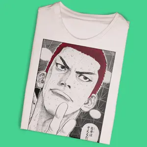 Anime Japanese Vintage Graphic Tee, Hanamichi Sakuragi Tshirt, Slam Dunk Shirt, Manga Anime Shirt, Unisex Cotton T-Shirt, Anime Clothing, Trendy T-Shirt, Gift T-Shirt Top Menswear Womenswear Streetwear