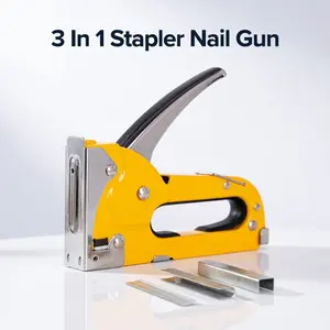 3 in 1 Stapler & Nail Gun | Heavy Duty Furniture Tool for Wood, Upholstery, Carpentry | Handheld Staple Gun with 800 Free Staples | Stainless Steel Metal Manual Staple Driver for Home, DIY, Craft, Repair