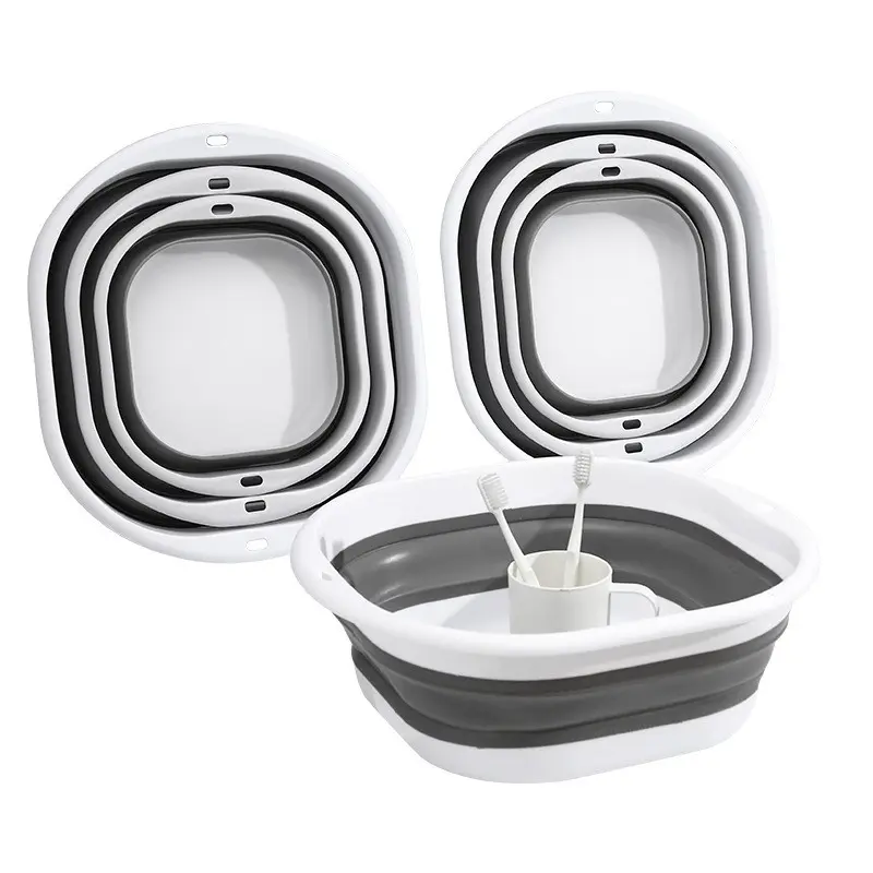 3-Piece Foldable Wash Basin Set, Lightweight Multi-Use Folding Sink for Camping and RV, Large Medium Small Sizes, Portable Water Bowl
