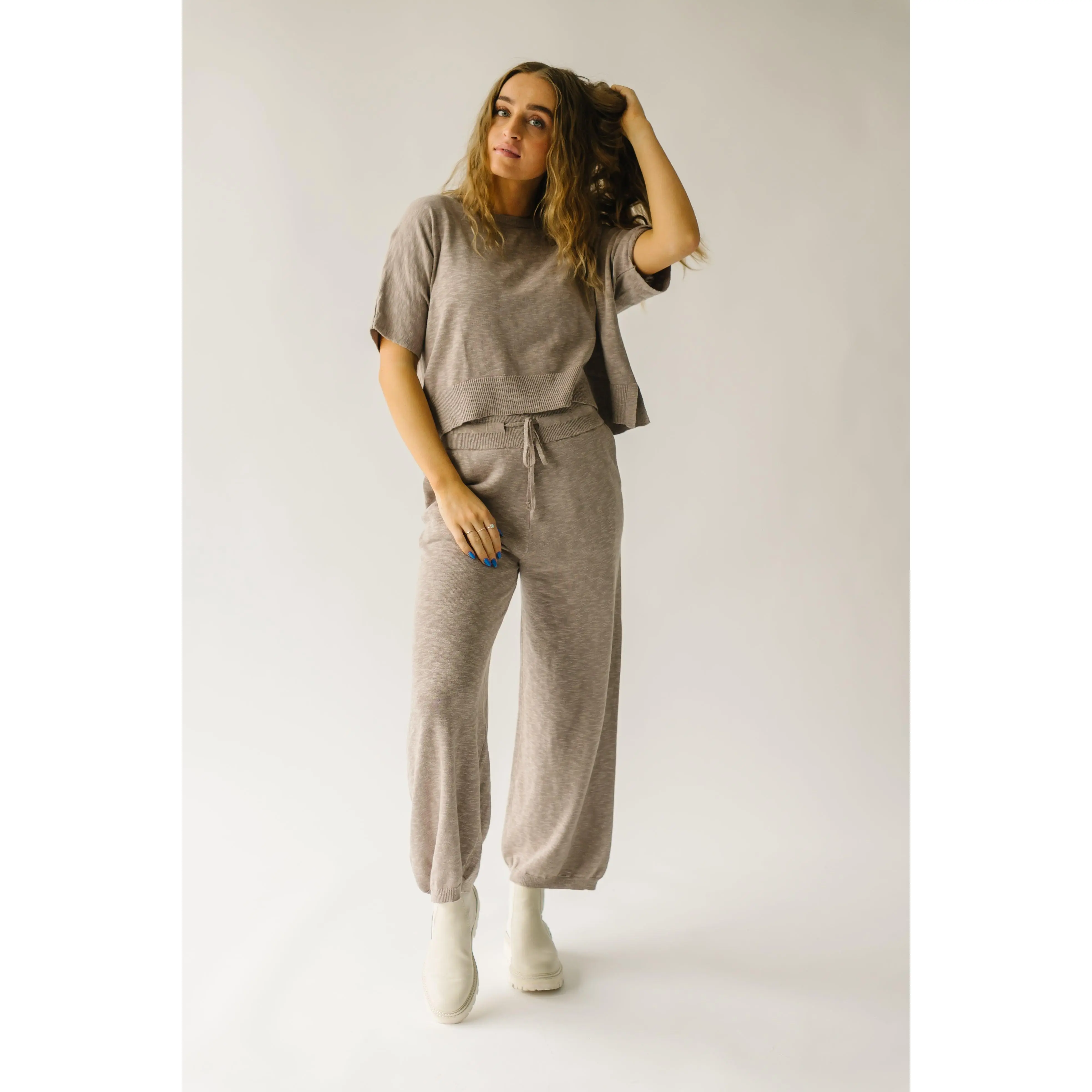 The Arrington Relaxed Sweater Set in Taupe