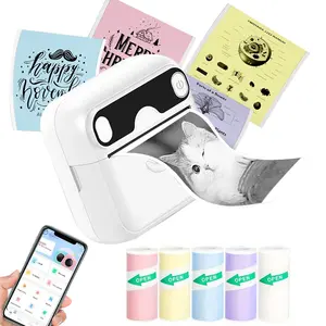 Portable Mini Printer Thermal Sticker Maker Machine Inkless Label Printer Compatible iOS Android for Notes Pictures Photos DIY School Office Home Use