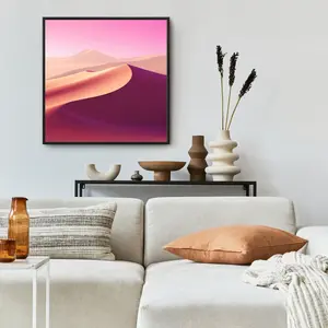 Pictorem C1FC2424XU1N71 24 x 24 in. Calm Dunes - White Framed Canvas Wall Art for Elegant Home Decor