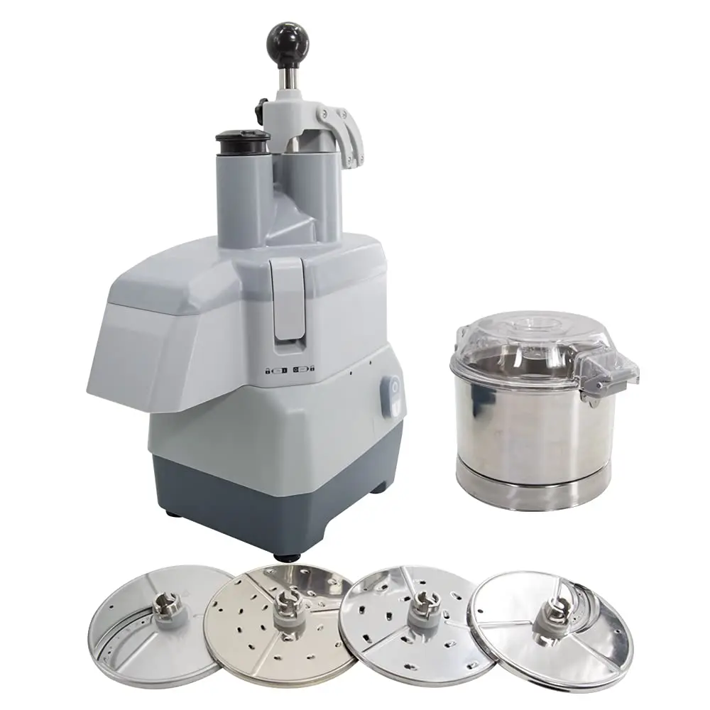 Hakka Combination Food Processor & Vegetable Chopper - 1 hp, 3 Qt. Stainless Steel Bowl, Continuous Feed, 4 Discs, Rotary Food Chopper