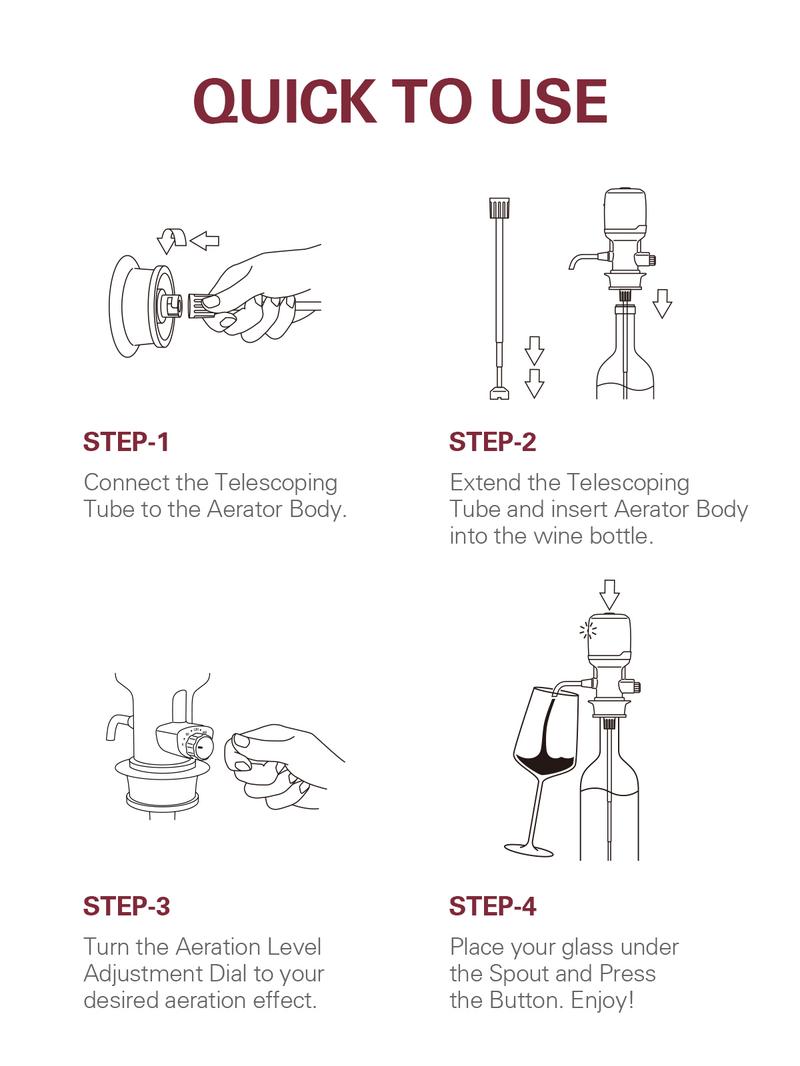 Vinxper Expert Adjustable Wine Aerator/Decanter for Instant Decanting on Demand - Suitable for All Kinds of Wines - Kitchen, Utensils