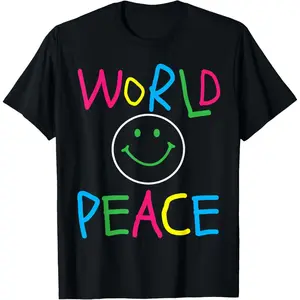 Cute Emotion Face World Peace Happy International Peace Day T-Shirt