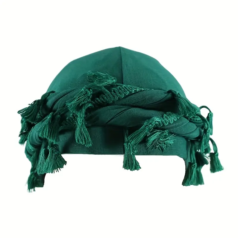Retro Knotted Turban Headwrap in Ethnic African Style with Tassels, Unisex Fashion Accessory with Adjustable Fit, Adjustable Fit Hat