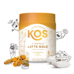 KOS Turmeric Mushroom Latte / Whole Latte Gold Gingerbread Chai Flavored,Immume, Wellness, Antioxidants,  Dietary Supplement