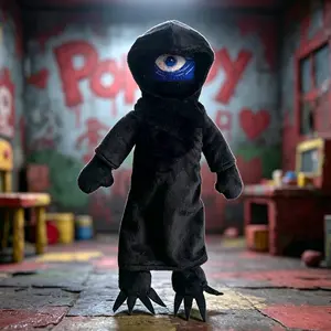 Roblox Doors Seek Hooded Plush Toy Black One-Eyed Monster Stuffed Doll for Kids Horror Game Fans Collectible Soft Toy