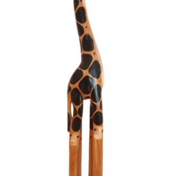 Balikraft Balinese Wood Handicraft Large Spotted Safari Giraffe Figurine 31.5"H