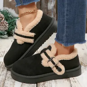 Women's Mini Snow Boots Fuzzy Plush Platform Slippers Warm Lined Non-Slip Indoor Outdoor Clogs