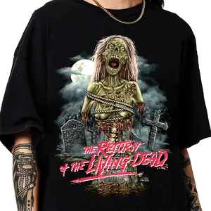 Return Of The Living Dead T-Shirt, Scary Movie Poster T Shirt, Gift for Her, Gift for Him, Horror Movie Fan Shirt, Stylized Horror Movie Graphic Tee.