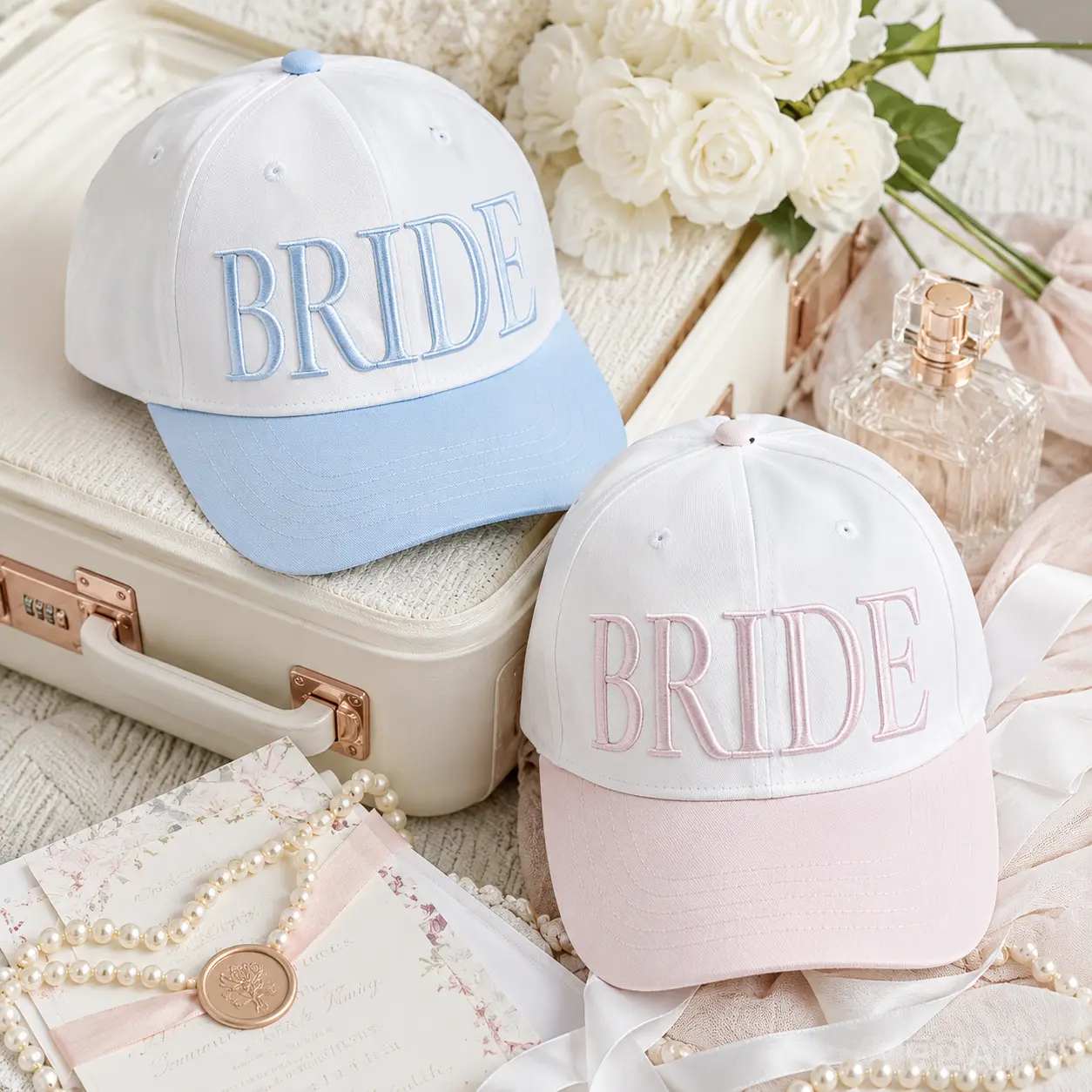 Bride 3D Embroidered Baseball Cap, Adjustable Snapback Wedding Hat, Ideal Bridal Shower & Bachelorette Party Gift for Brides-to-Be