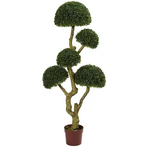 5' Five Head Boxwood Artificial Tree UV Resistant (Indoor/Outdoor)