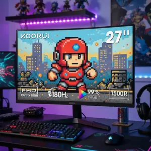 KOORUI 27" Curved Gaming Monitor | FHD | 180Hz | 100% sRGB | Adaptive-Sync | 27E6CA