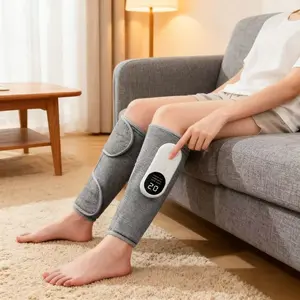 Leg massager, pneumatic calf massager with heating pad function, suitable for feet, legs, thighs, and knees; 3-level manual intensity modes for muscle relaxation; easy to use; an ideal Christmas gift; suitable for office workers, seniors, and athletes; un