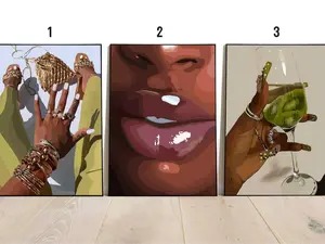 3 Set bundle, black poster art, black girl art, black woman wall art, black wall art, black woman art, black girl wall art, black print poster