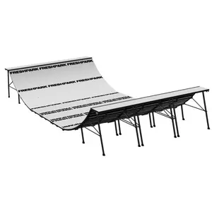 25'6"L x 12'W x 4'H Half Pipe Mini Ramp