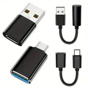 USB-C to USB-A & USB-A to USB-C OTG Cable Adapter, 400-500 MB/S Speed Data Transfer, Fast Charging & Reversible Adapter for iPhone, Samsung, iPad, Laptop