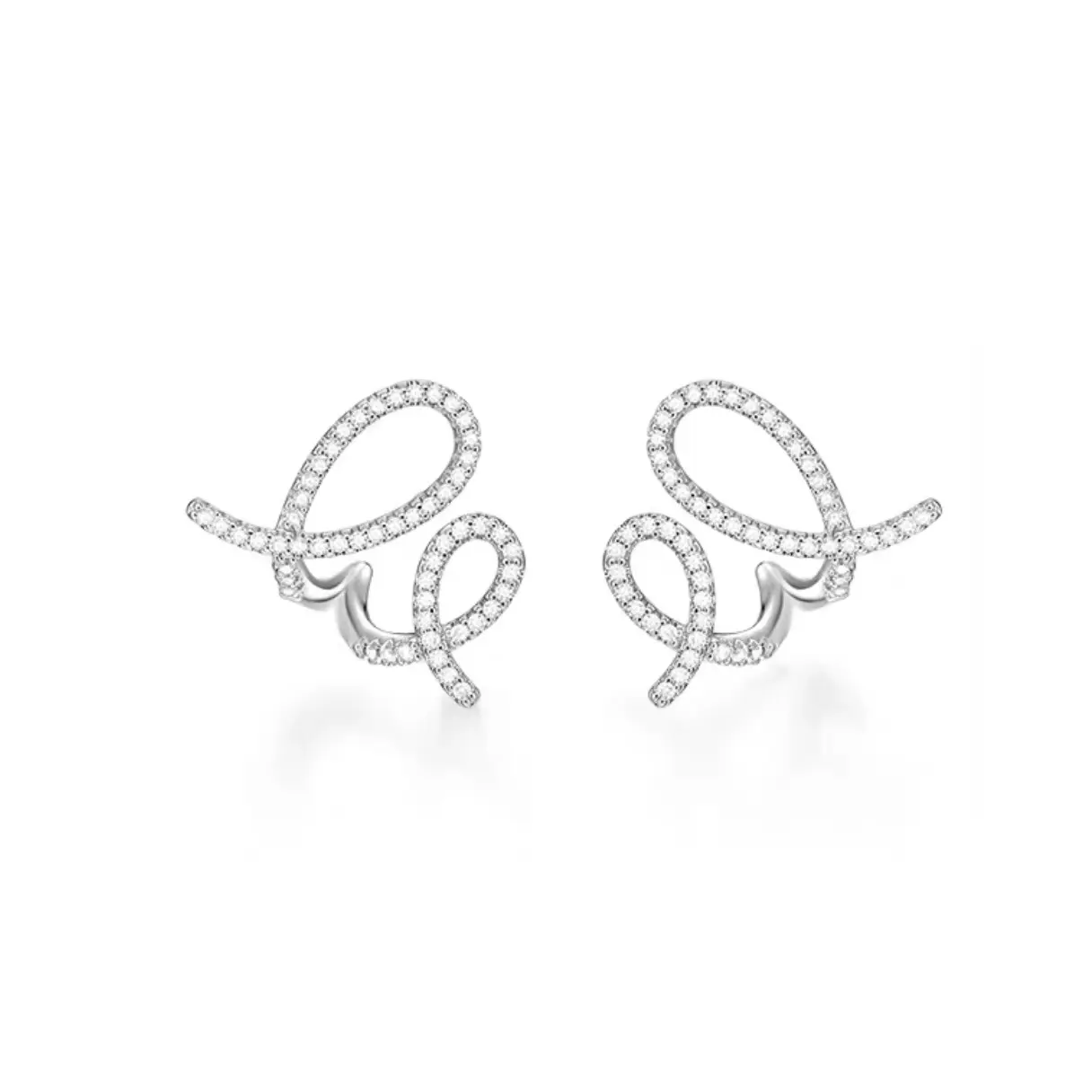AURUM Cream Roll Zircon Earrings 2025 New Arrival with Elegant Design