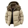 Men's Fitted Color-Block Corduroy Hooded Cotton Coat - Thick, Cold-Resistant, Insulated Long-Sleeve Casual Outer Layer Style Outerwear for Commuting, Outdoor Activities (Multicoloured, Mixed Material, Keep Warm)