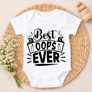 Baby Bodysuit Best Oops Ever Print 100% Pure Cotton Tag-Free Snap Closure Ideal For Daily Wear