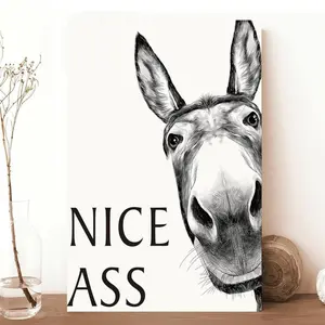 Bathroom Art Wall Farmhouse Home Vintage Funny Signs Donkey For Home restaurant decor cheese heads Decoration Hanging modern living room city wall art